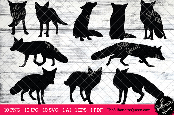 Fox Silhouette Clipart Vector in Objects - product preview 1