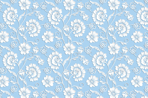 5 Vector floral volumetric patterns in Patterns - product preview 3