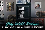 "Wallderful" Gray Wall Mockups