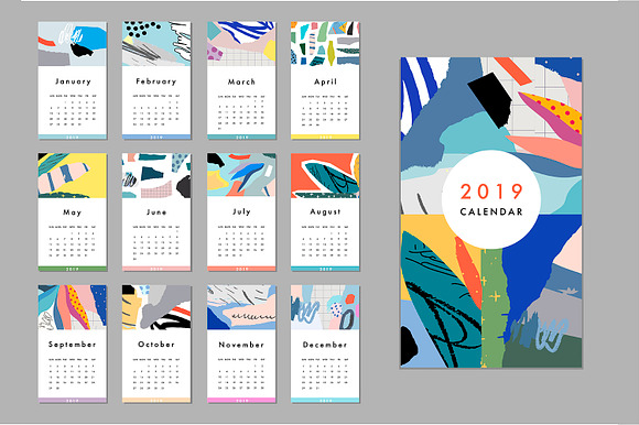 2019 calendars + planners in Stationery Templates - product preview 2