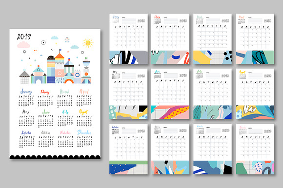 2019 calendars + planners in Stationery Templates - product preview 3