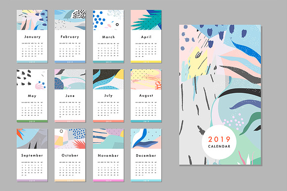 2019 calendars + planners in Stationery Templates - product preview 4