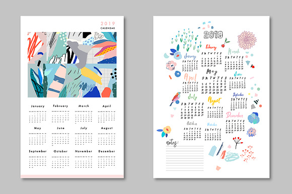 2019 calendars + planners in Stationery Templates - product preview 6