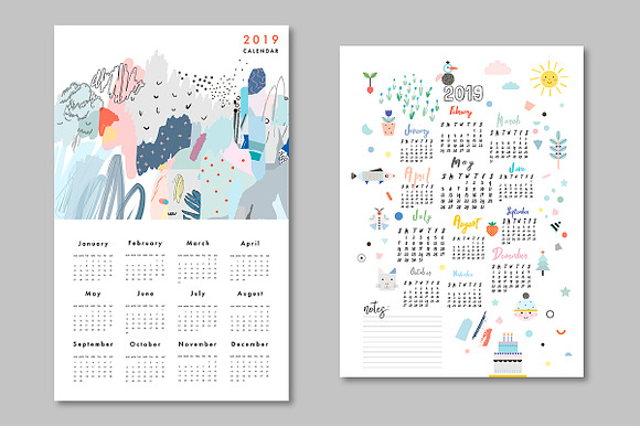 2019 calendars + planners in Stationery Templates - product preview 7