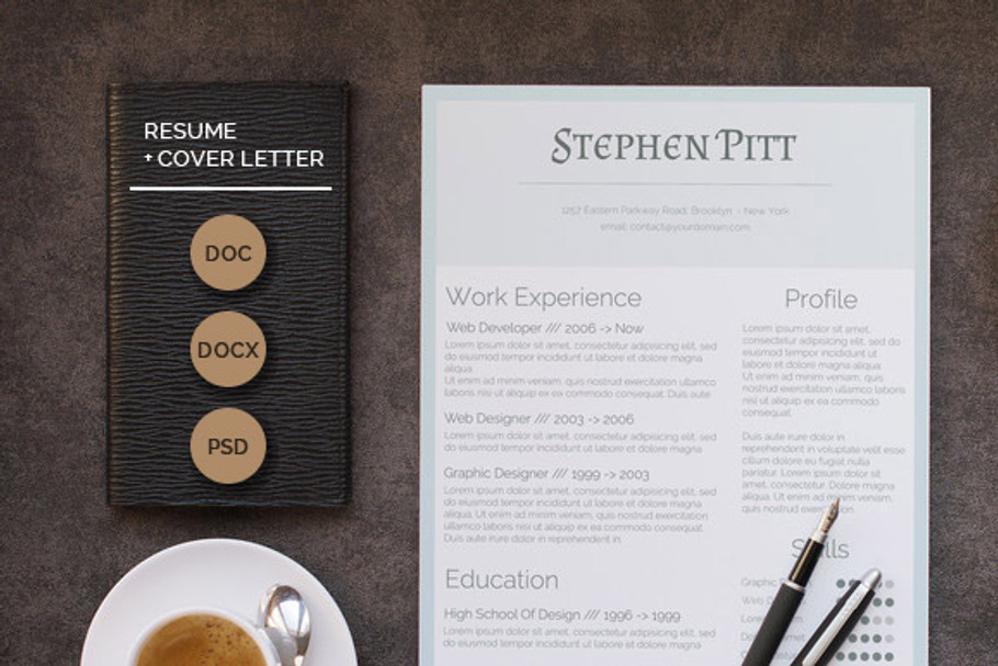 Word Resume with Cover Letter in Letter Templates - product preview 8