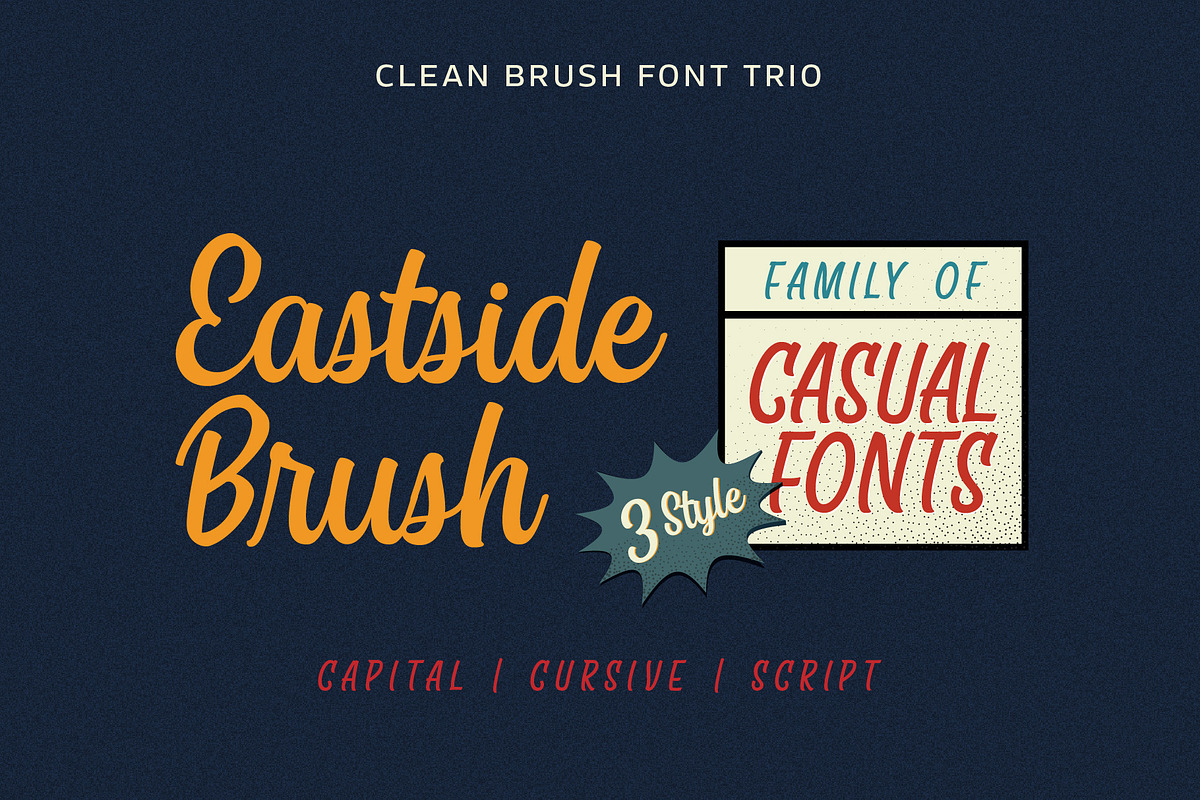 Eastside Brush - Casual Font Trio in Display Fonts - product preview 8