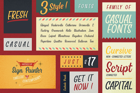 Eastside Brush - Casual Font Trio in Display Fonts - product preview 2