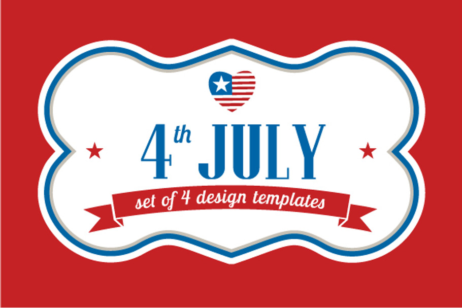 4th July, template designs, ribbons