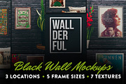 "Wallderful" Black Wall Mockups