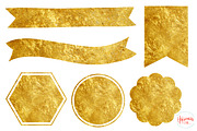 19 Gold Textured Elements