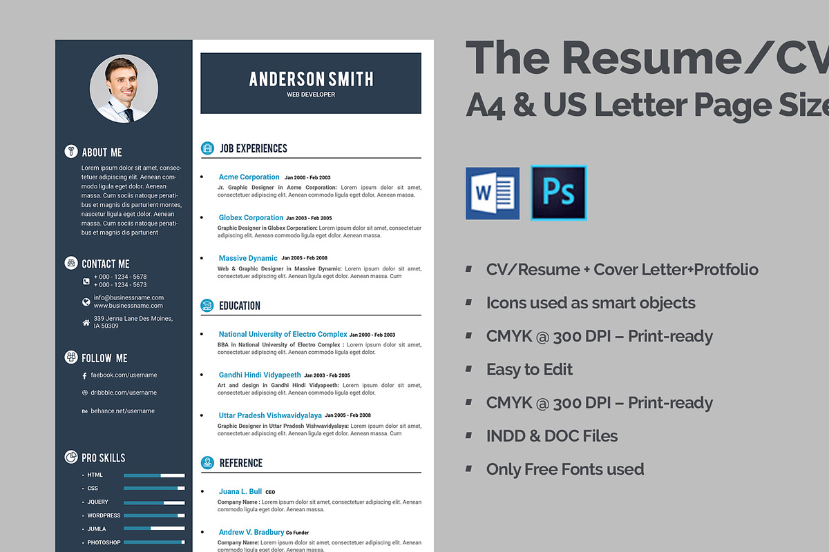  Clean Resume/CV  in Resume Templates - product preview 8