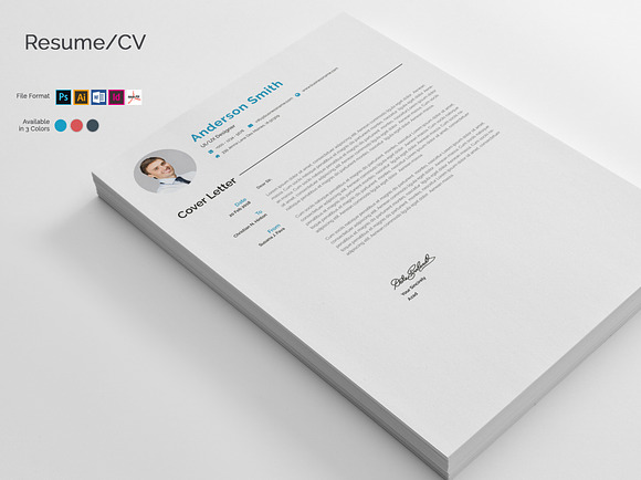 Resume Template / CV in Letter Templates - product preview 1
