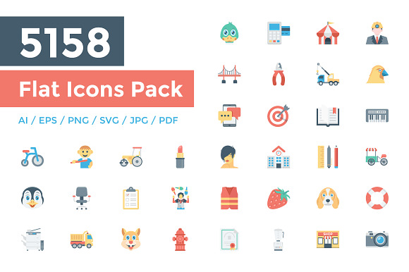5158 Flat Icons Pack in Navigation Icons - product preview 12
