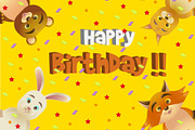 Colorful birthday card for children