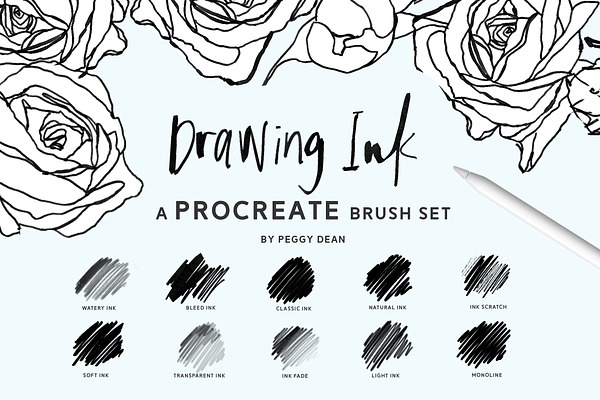 10 Drawing Ink Procreate Brushes