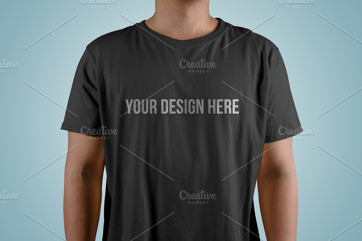 Male T-Shirt PSD Mockup  in Product Mockups - product preview 8