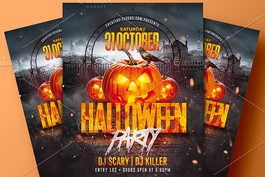 Halloween Party Flyer Psd in Flyer Templates - product preview 8