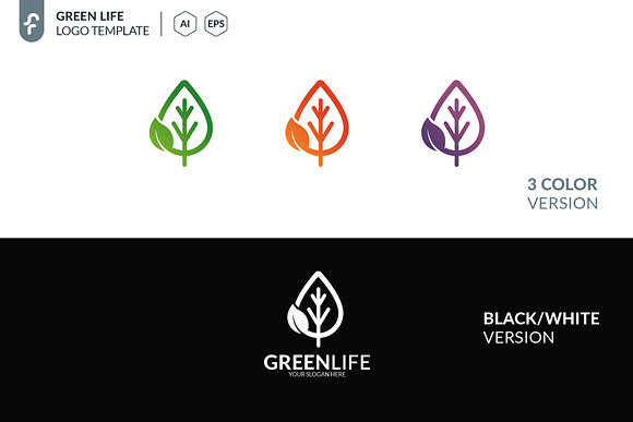 Green Life Logo in Logo Templates - product preview 4