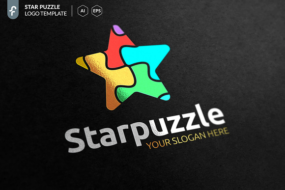 Star Puzzle Logo in Logo Templates - product preview 1