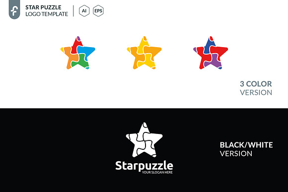 Star Puzzle Logo in Logo Templates - product preview 4