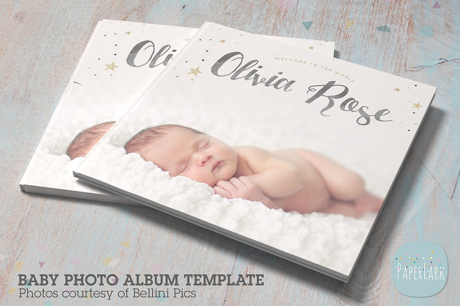 RN001 Newborn Album Template in Magazine Templates - product preview 8