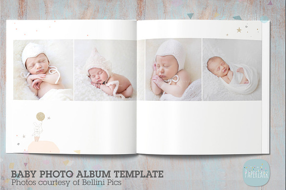 RN001 Newborn Album Template in Magazine Templates - product preview 5