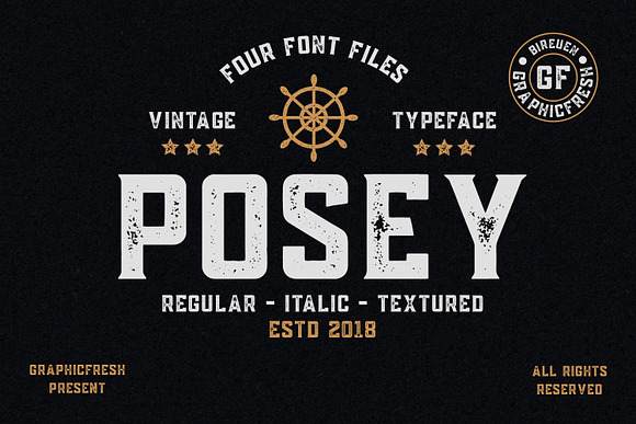 Posey - Vintage Type | 4 Font Files in Sans-Serif Fonts - product preview 5