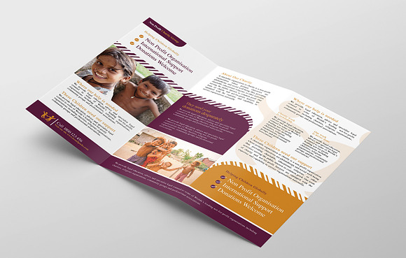 Charity Trifold Brochure Template in Brochure Templates - product preview 2