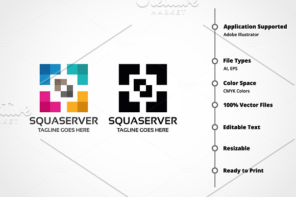 Squaserver Logo in Logo Templates - product preview 4