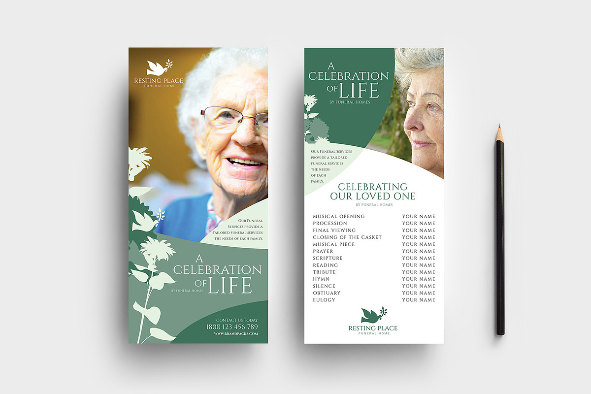 Funeral Service DL Card Template in Card Templates - product preview 8