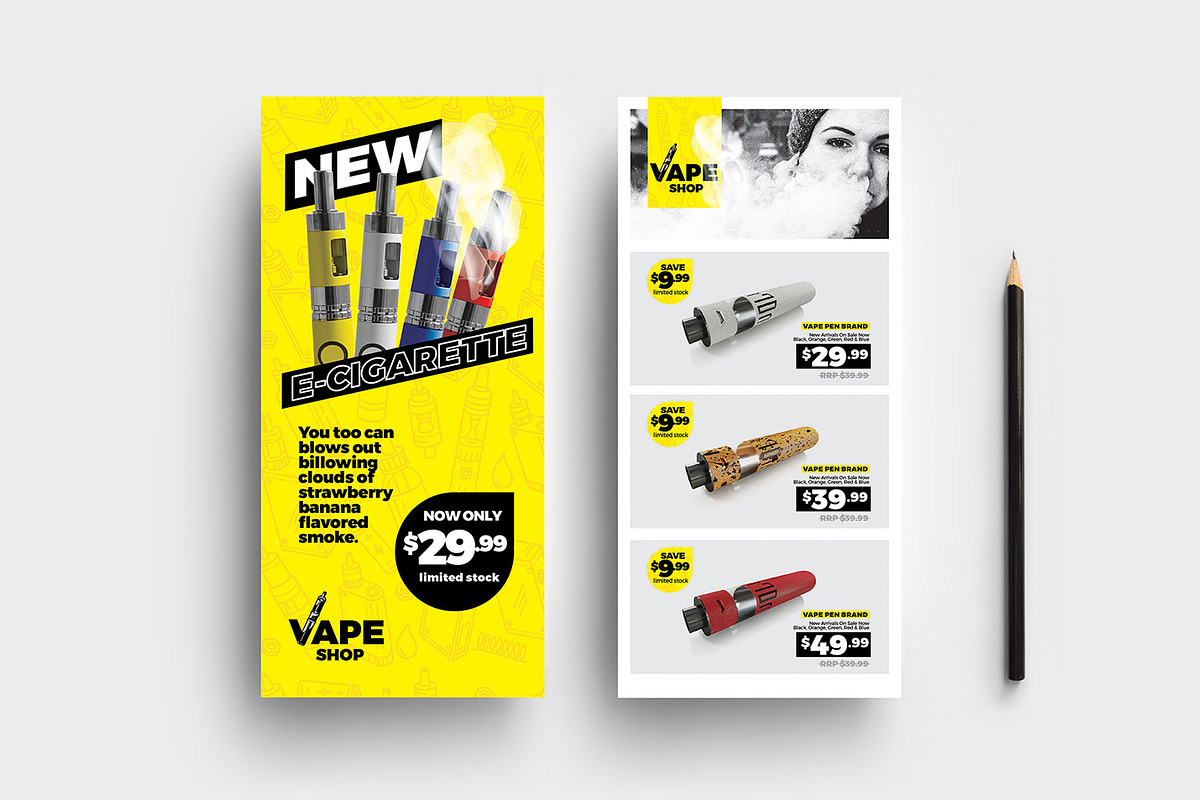 Vape Shop DL Card Template in Flyer Templates - product preview 8