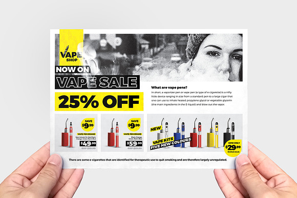 Vape Shop Flyer Template in Flyer Templates - product preview 1