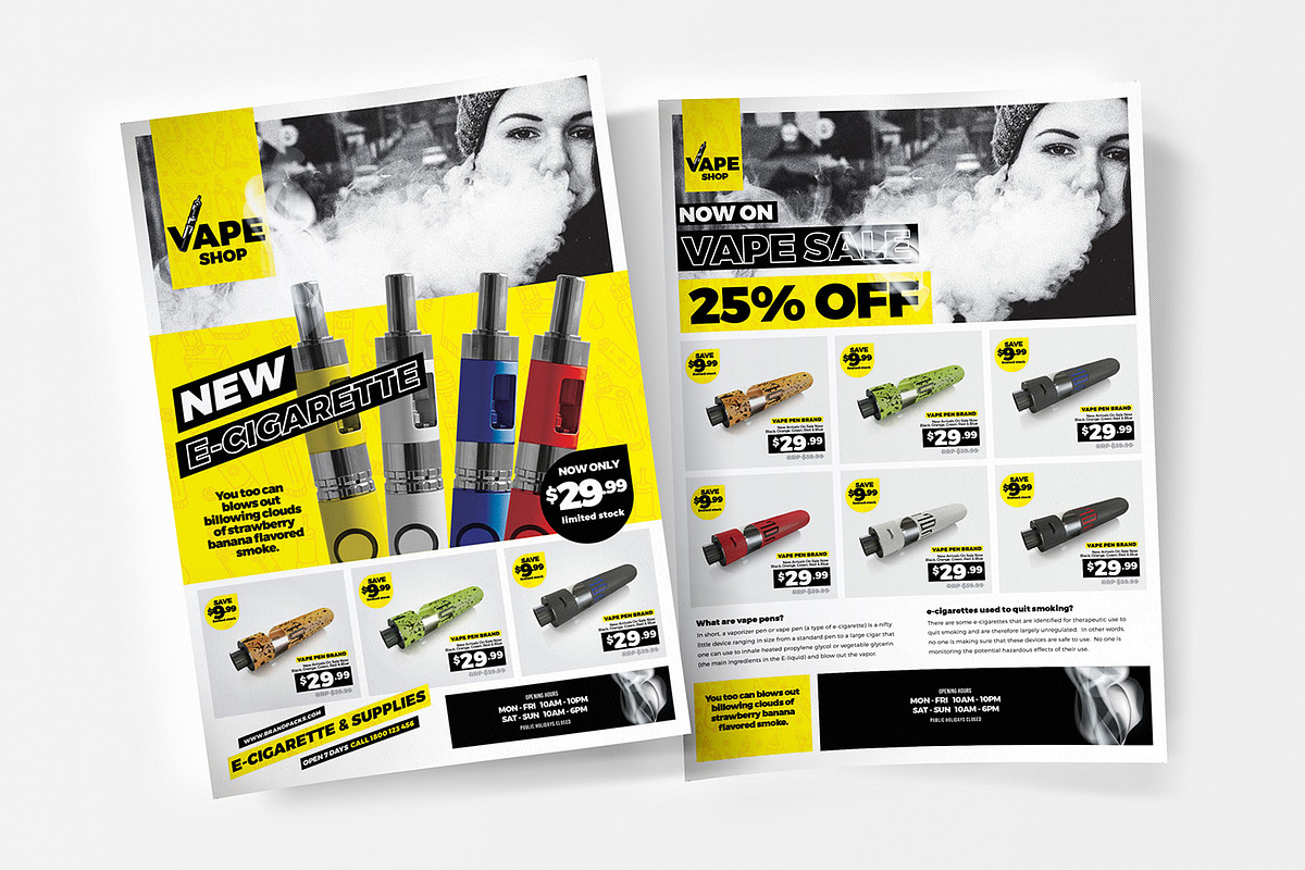 Vape Shop Poster / Flyer in Flyer Templates - product preview 8