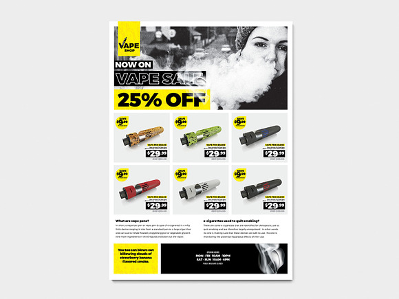 Vape Shop Poster / Flyer in Flyer Templates - product preview 4