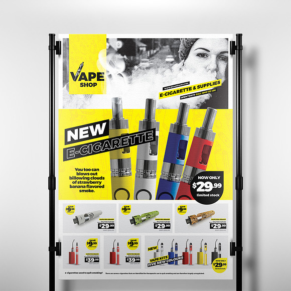 Vape Shop Poster Template in Flyer Templates - product preview 1