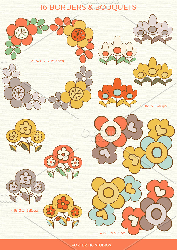 Scandinavian Flowers Graphics Set in Illustrations - product preview 2