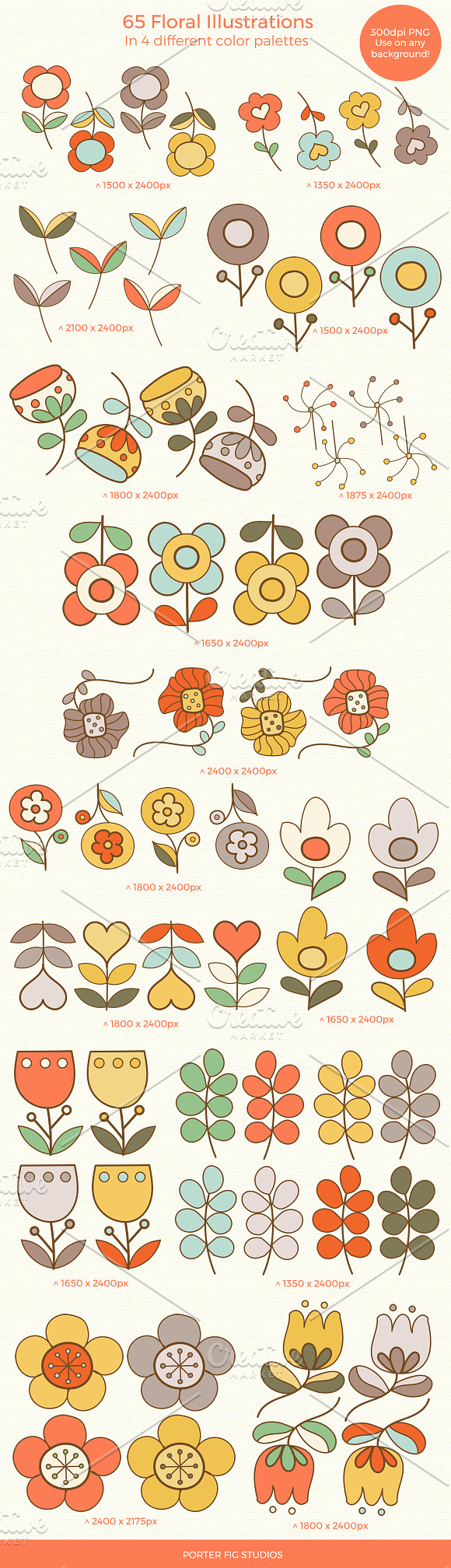 Scandinavian Flowers Graphics Set in Illustrations - product preview 3