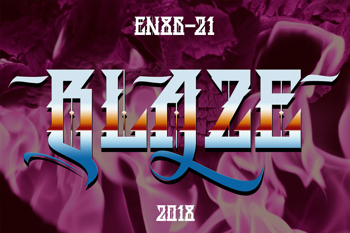 BLAZE  in Tattoo Fonts - product preview 8