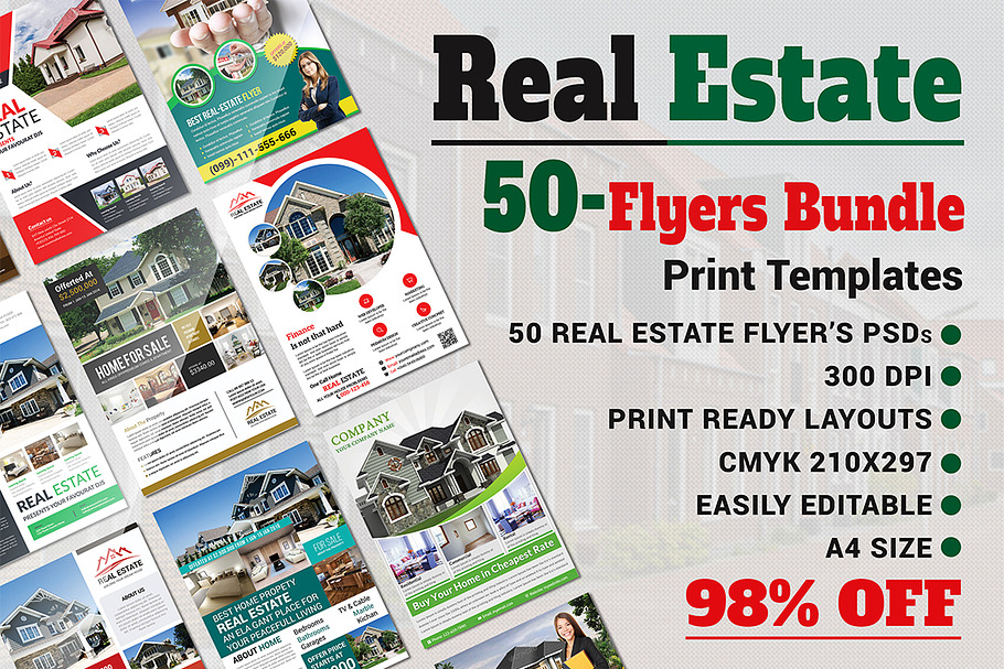Real Estate Flyers Bundle Templates in Flyer Templates - product preview 8