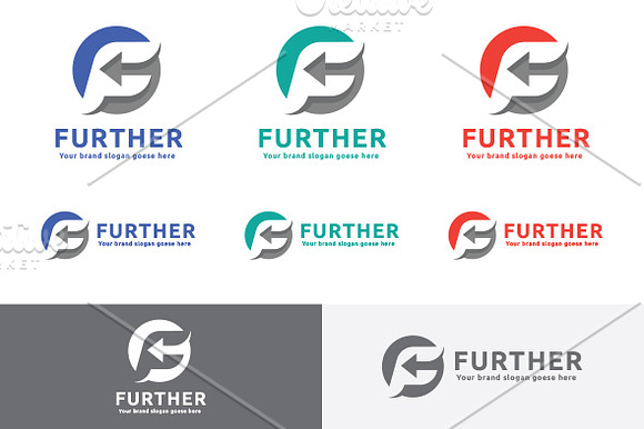 Further Arrow Letter F Logo in Logo Templates - product preview 3