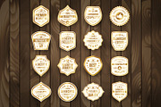 16 White and Gold Vintage Labels