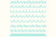 Set of trendy linear style waves