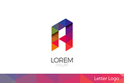 Letter A Vector Origami Logo icon.
