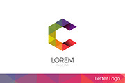 Letter C Vector Origami Logo icon.