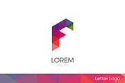Letter F Vector Origami Logo icon.