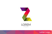 Letter Z Vector Origami Logo icon.