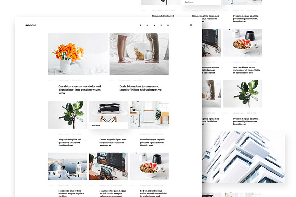 Naomi - Blog & Portfolio PSD in Website Templates - product preview 1