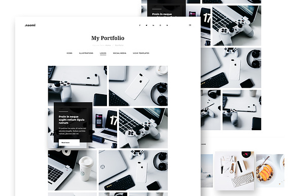 Naomi - Blog & Portfolio PSD in Website Templates - product preview 5