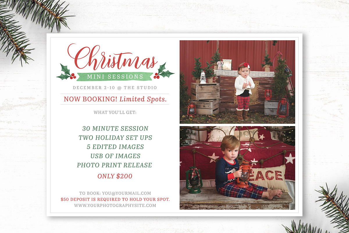 Christmas Mini Session Template in Flyer Templates - product preview 8