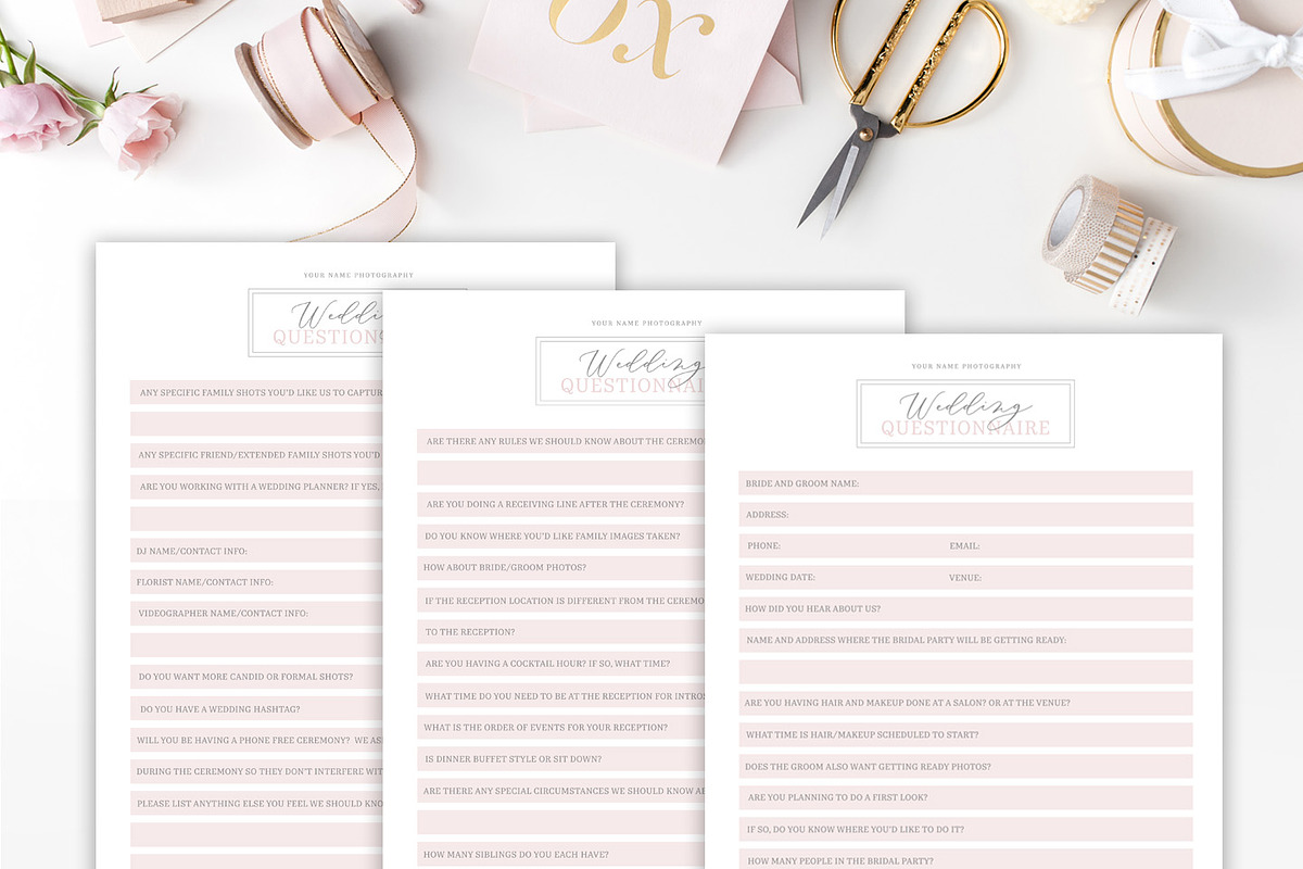 Wedding Photography Questionnaire  in Templates - product preview 8